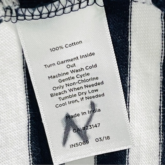 Talbots Nautical Striped Cotton Shift Dress Navy/White Size XS - Picture 4 of 4